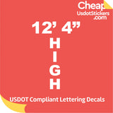 Trailer, Box or Truck Height Number Decal Sticker (Set of 2)