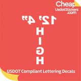 Reversed Trailer, Box or Truck Height Number Decal Sticker (Set of 2)