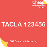 TACLA Number Sticker Decal Sign (Set of 2)