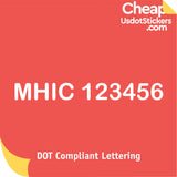 MHIC Number Sticker Decal Sign (Set of 2)