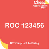 ROC Number Sticker Decal Sign (Set of 2)