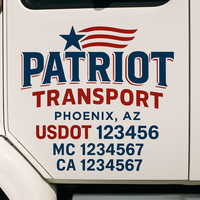 Custom Truck Door Decal Sticker Lettering For Semi-Trucks, Work Trucks, Box Trucks For USDOT Compliance