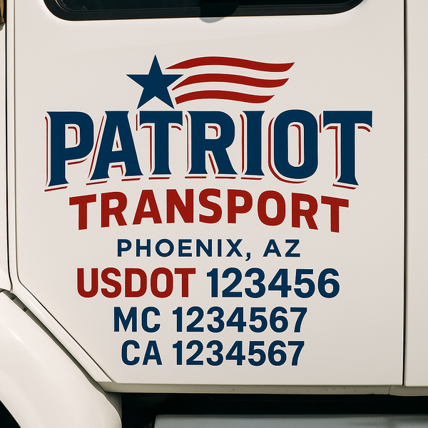 Custom Truck Door Decal Sticker Lettering For Semi-Trucks, Work Trucks, Box Trucks For USDOT Compliance
