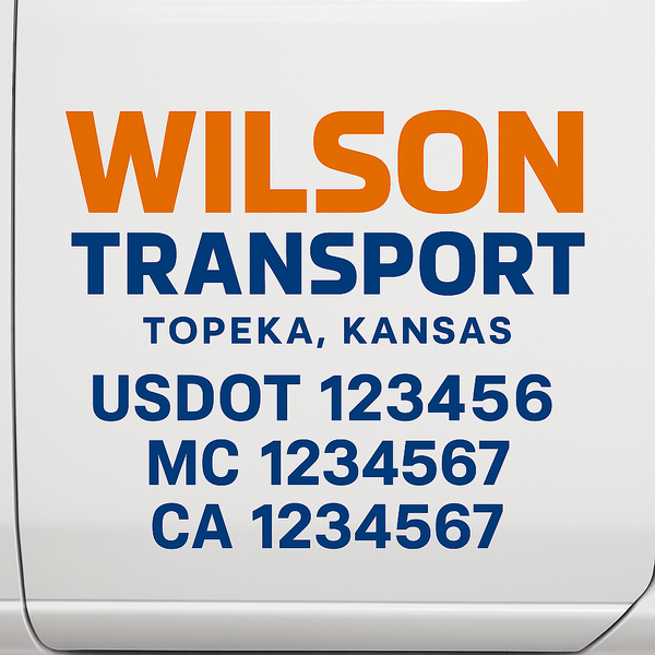 Custom Truck Door Decal Sticker Lettering For Semi-Trucks, Work Trucks, Box Trucks For USDOT Compliance
