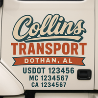 Custom Truck Door Decal Sticker Lettering For Semi-Trucks, Work Trucks, Box Trucks For USDOT Compliance