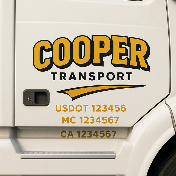 Custom Truck Door Decal Sticker Lettering For Semi-Trucks, Work Trucks, Box Trucks For USDOT Compliance