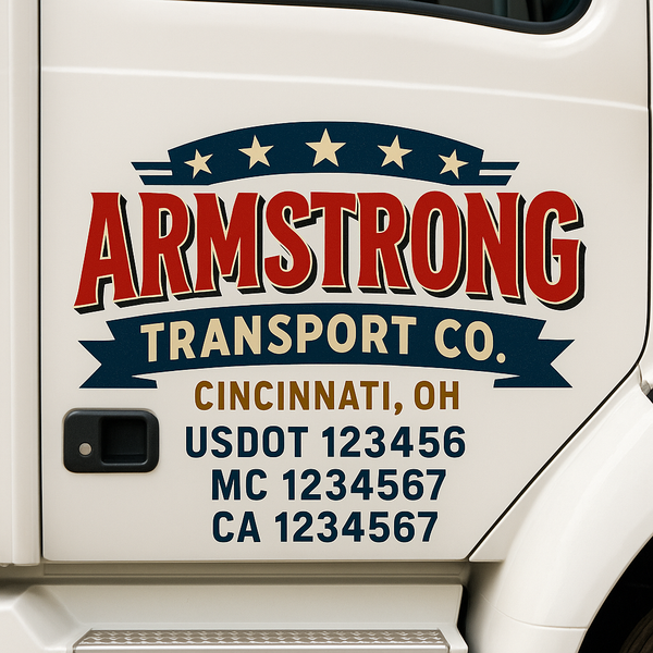 Custom Truck Door Decal Sticker Lettering For Semi-Trucks, Work Trucks, Box Trucks For USDOT Compliance