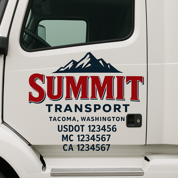 Custom Truck Door Decal Sticker Lettering For Semi-Trucks, Work Trucks, Box Trucks For USDOT Compliance