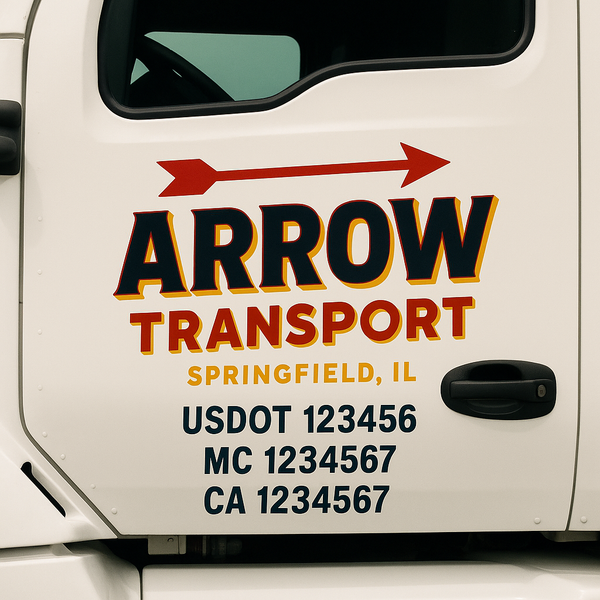 Custom Truck Door Decal Sticker Lettering For Semi-Trucks, Work Trucks, Box Trucks For USDOT Compliance