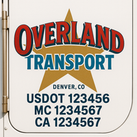 Custom Truck Door Decal Sticker Lettering For Semi-Trucks, Work Trucks, Box Trucks For USDOT Compliance