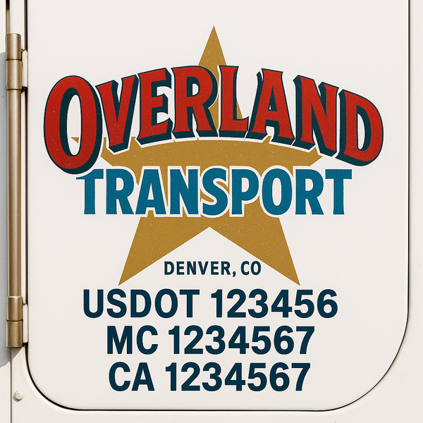 Custom Truck Door Decal Sticker Lettering For Semi-Trucks, Work Trucks, Box Trucks For USDOT Compliance