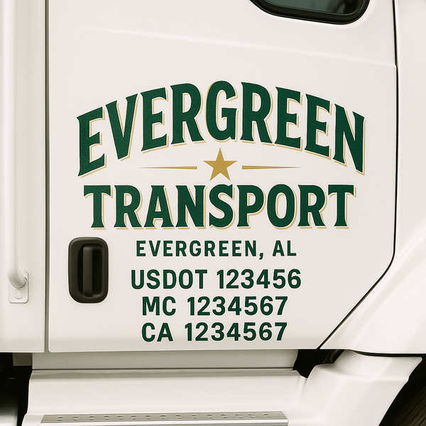 Custom Truck Door Decal Sticker Lettering For Semi-Trucks, Work Trucks, Box Trucks For USDOT Compliance
