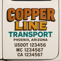 Custom Truck Door Decal Sticker Lettering For Semi-Trucks, Work Trucks, Box Trucks For USDOT Compliance