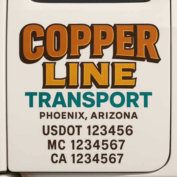 Custom Truck Door Decal Sticker Lettering For Semi-Trucks, Work Trucks, Box Trucks For USDOT Compliance