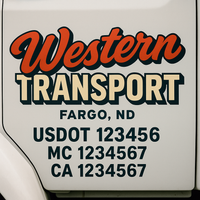 Custom Truck Door Decal Sticker Lettering For Semi-Trucks, Work Trucks, Box Trucks For USDOT Compliance