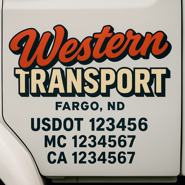Custom Truck Door Decal Sticker Lettering For Semi-Trucks, Work Trucks, Box Trucks For USDOT Compliance