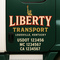 Custom Truck Door Decal Sticker Lettering For Semi-Trucks, Work Trucks, Box Trucks For USDOT Compliance