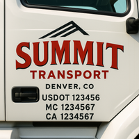 Custom Truck Door Decal Sticker Lettering For Semi-Trucks, Work Trucks, Box Trucks For USDOT Compliance