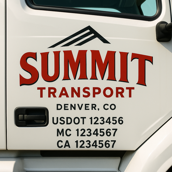 Custom Truck Door Decal Sticker Lettering For Semi-Trucks, Work Trucks, Box Trucks For USDOT Compliance