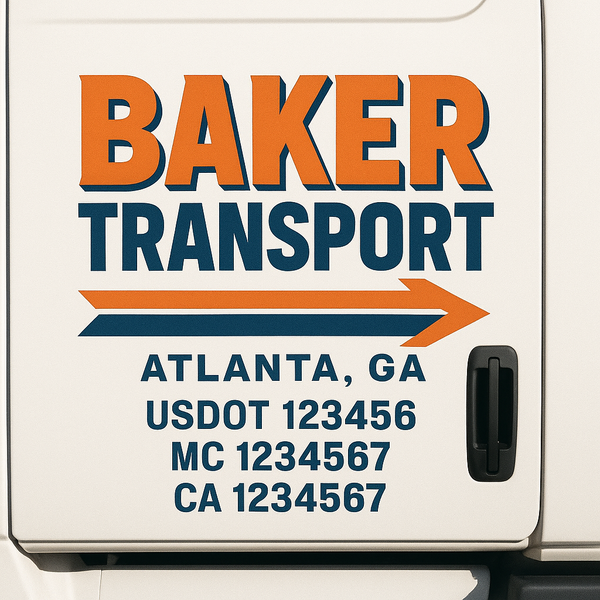 Custom Truck Door Decal Sticker Lettering For Semi-Trucks, Work Trucks, Box Trucks For USDOT Compliance