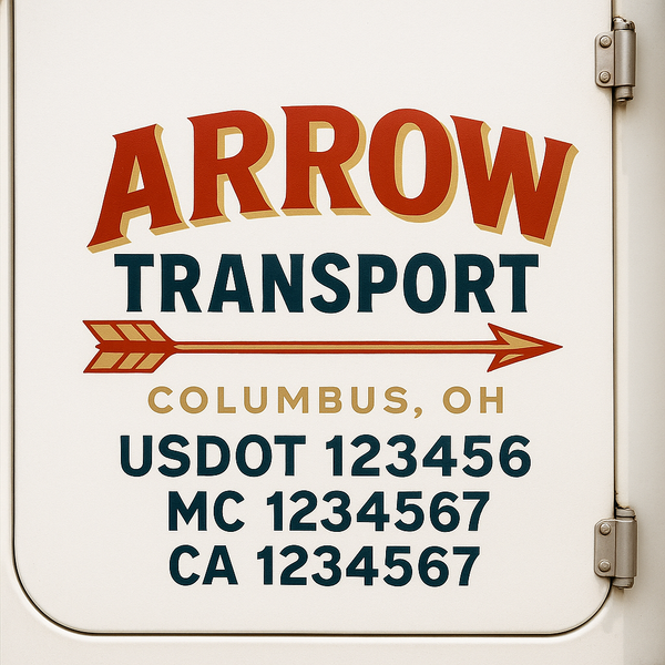 Custom Truck Door Decal Sticker Lettering For Semi-Trucks, Work Trucks, Box Trucks For USDOT Compliance
