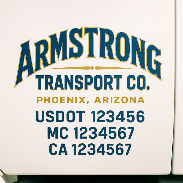 Custom Truck Door Decal Sticker Lettering For Semi-Trucks, Work Trucks, Box Trucks For USDOT Compliance