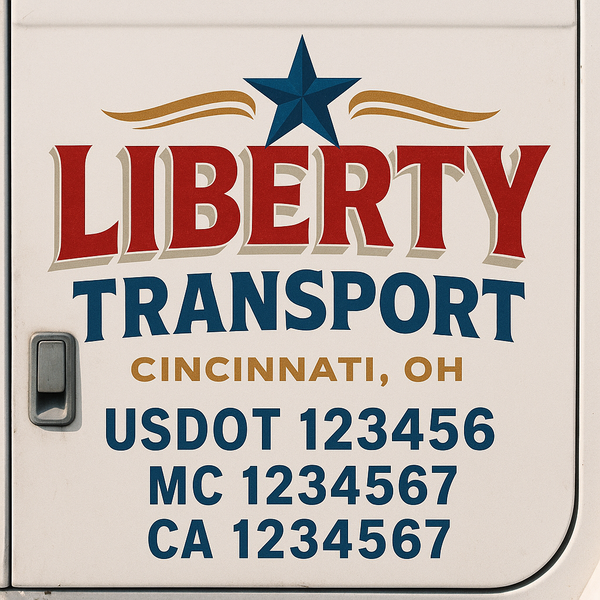 Custom Truck Door Decal Sticker Lettering For Semi-Trucks, Work Trucks, Box Trucks For USDOT Compliance