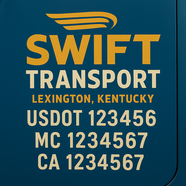 Custom Truck Door Decal Sticker Lettering For Semi-Trucks, Work Trucks, Box Trucks For USDOT Compliance