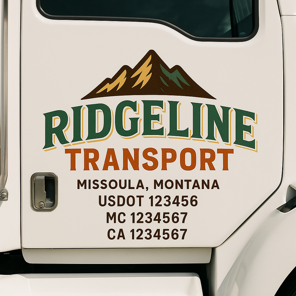 Custom Truck Door Decal Sticker Lettering For Semi-Trucks, Work Trucks, Box Trucks For USDOT Compliance
