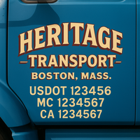 Custom Truck Door Decal Sticker Lettering For Semi-Trucks, Work Trucks, Box Trucks For USDOT Compliance
