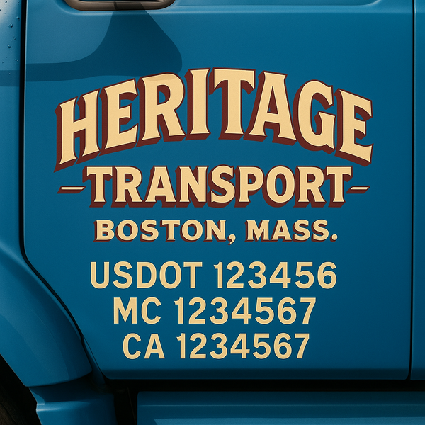 Custom Truck Door Decal Sticker Lettering For Semi-Trucks, Work Trucks, Box Trucks For USDOT Compliance