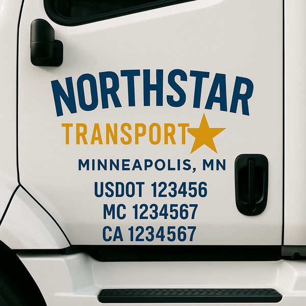 Custom Truck Door Decal Sticker Lettering For Semi-Trucks, Work Trucks, Box Trucks For USDOT Compliance