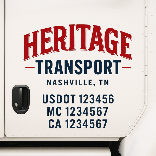 Custom Truck Door Decal Sticker Lettering For Semi-Trucks, Work Trucks, Box Trucks For USDOT Compliance