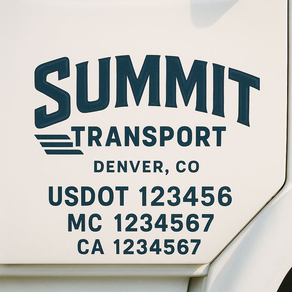 Custom Truck Door Decal Sticker Lettering For Semi-Trucks, Work Trucks, Box Trucks For USDOT Compliance