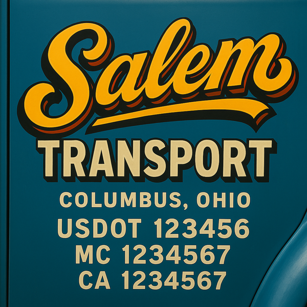 Custom Truck Door Decal Sticker Lettering For Semi-Trucks, Work Trucks, Box Trucks For USDOT Compliance