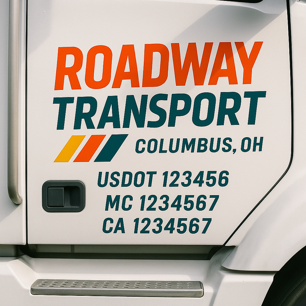 Custom Truck Door Decal Sticker Lettering For Semi-Trucks, Work Trucks, Box Trucks For USDOT Compliance