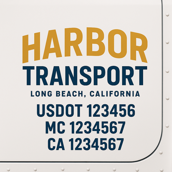 Custom Truck Door Decal Sticker Lettering For Semi-Trucks, Work Trucks, Box Trucks For USDOT Compliance
