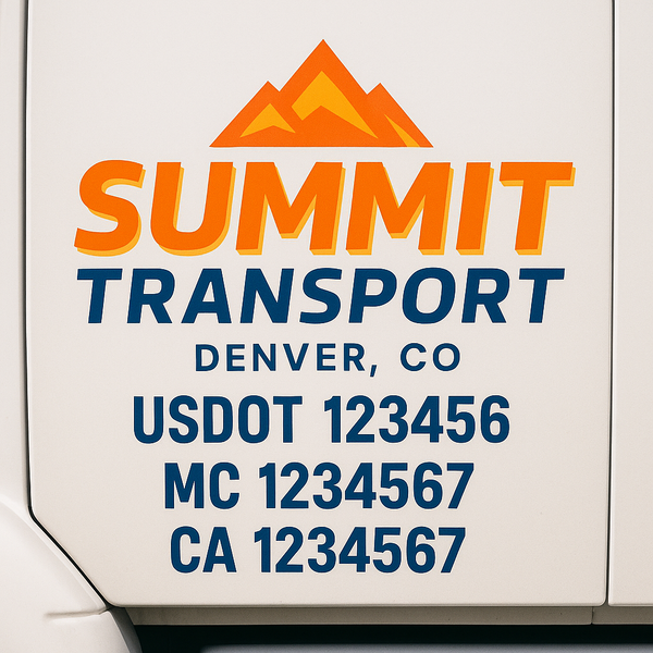 Custom Truck Door Decal Sticker Lettering For Semi-Trucks, Work Trucks, Box Trucks For USDOT Compliance