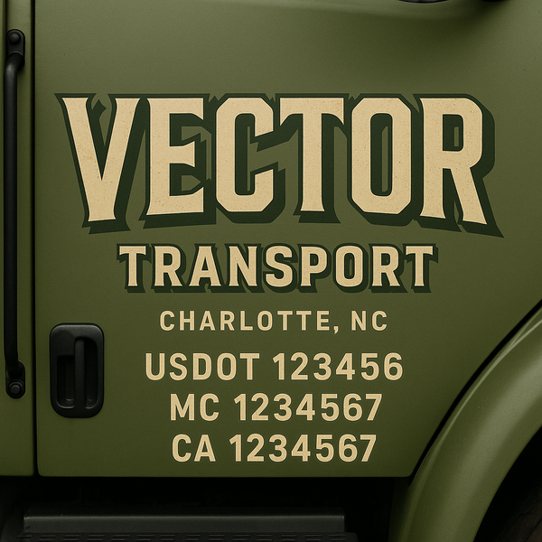 Custom Truck Door Decal Sticker Lettering For Semi-Trucks, Work Trucks, Box Trucks For USDOT Compliance