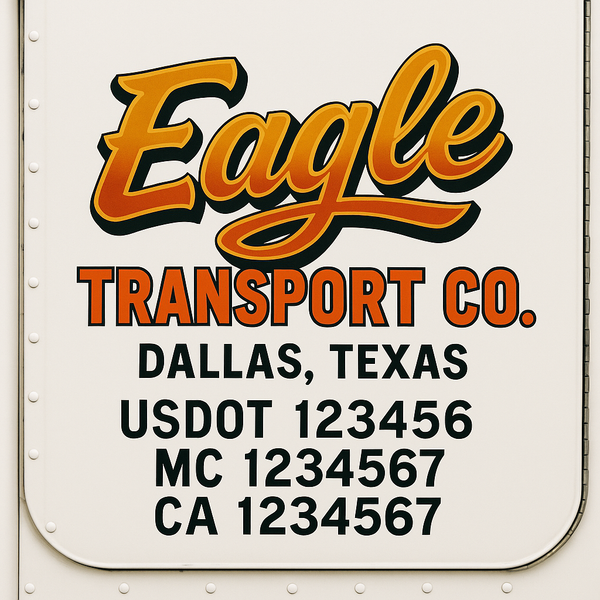 Custom Truck Door Decal Sticker Lettering For Semi-Trucks, Work Trucks, Box Trucks For USDOT Compliance