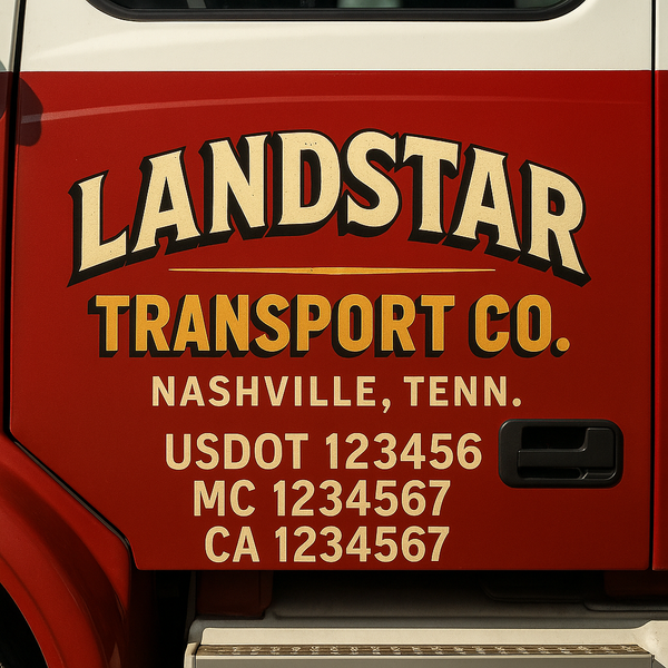 Custom Truck Door Decal Sticker Lettering For Semi-Trucks, Work Trucks, Box Trucks For USDOT Compliance