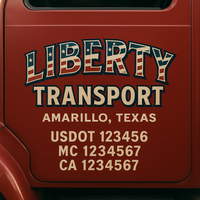Custom Truck Door Decal Sticker Lettering For Semi-Trucks, Work Trucks, Box Trucks For USDOT Compliance