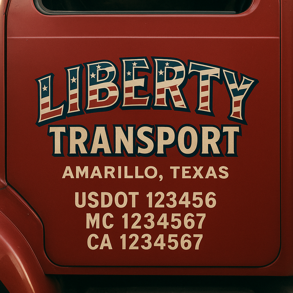 Custom Truck Door Decal Sticker Lettering For Semi-Trucks, Work Trucks, Box Trucks For USDOT Compliance