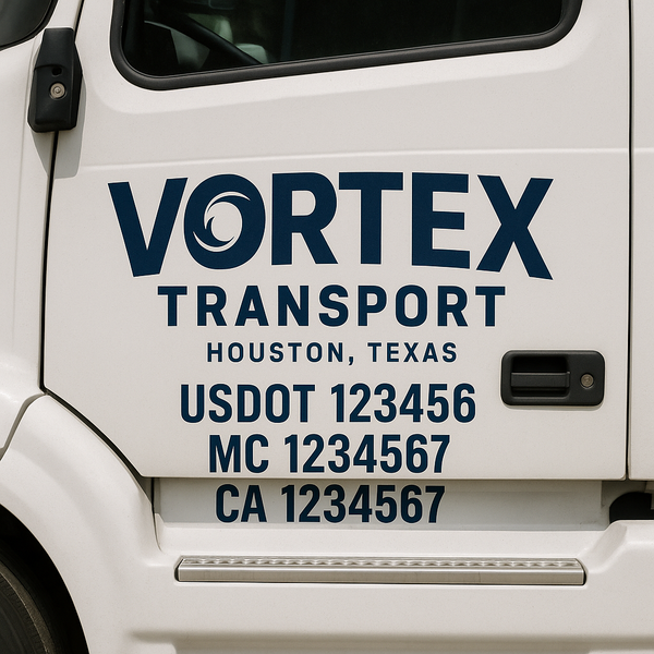 Custom Truck Door Decal Sticker Lettering For Semi-Trucks, Work Trucks, Box Trucks For USDOT Compliance