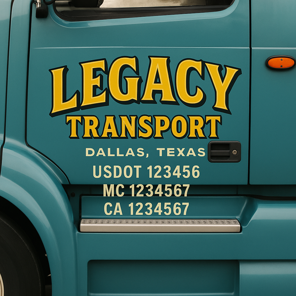 Custom Truck Door Decal Sticker Lettering For Semi-Trucks, Work Trucks, Box Trucks For USDOT Compliance