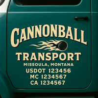 Custom Truck Door Decal Sticker Lettering For Semi-Trucks, Work Trucks, Box Trucks For USDOT Compliance