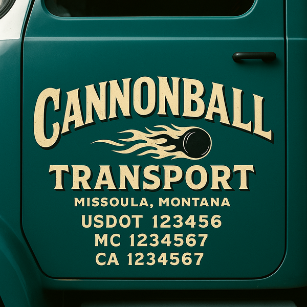 Custom Truck Door Decal Sticker Lettering For Semi-Trucks, Work Trucks, Box Trucks For USDOT Compliance