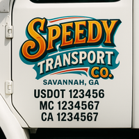 Custom Truck Door Decal Sticker Lettering For Semi-Trucks, Work Trucks, Box Trucks For USDOT Compliance