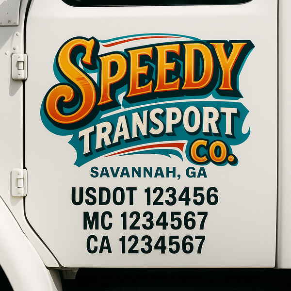 Custom Truck Door Decal Sticker Lettering For Semi-Trucks, Work Trucks, Box Trucks For USDOT Compliance
