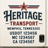 Custom Truck Door Decal Sticker Lettering For Semi-Trucks, Work Trucks, Box Trucks For USDOT Compliance